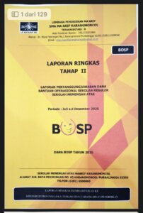 Laporan Pertanggung Jawaban Dana Bantuan Operasional Sekolah RegulerSMA Ma'arif Karangmoncol